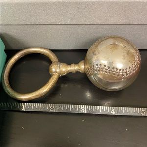 Vintage Tiffany and co baseball hand baby rattle